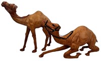 Leather Wrapped Camel Figurines