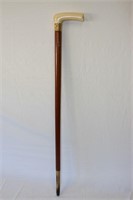 Victorian Gold and Ivory Mounted Walking Stick,