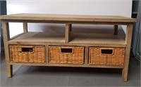 Rustic Coffee Table With Baskets