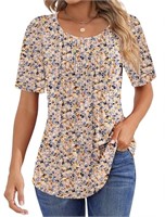 P3746  Large  Tunic Tops, Pleated Summer Blous