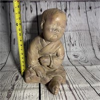 Large Pottery Japanese Baby with cracked foot