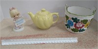 Ceramic Planter Teapot & Figurine