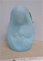 Fenton Blue Satin Madonna Vase