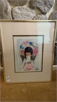 Vintage De Grazia / framed artwork -16 x 20.5