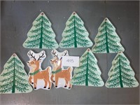 Christmas Trees & Reindeeer Plastic Plates