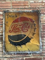 Vintage ‘Drink Pepsi-Cola’ Metal Sign 27” x
