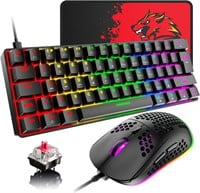 60% Wired Mechanical Gaming Keyboard and Mouse Com