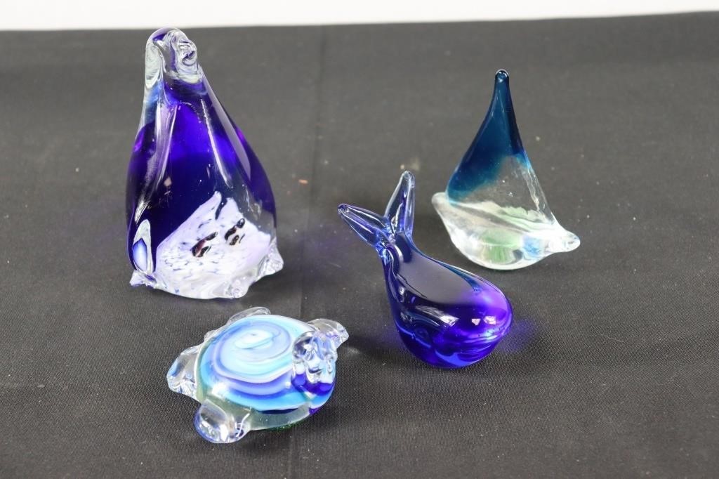 Assorted Glass Paperweights (Some Chips)