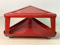 Metal Rolling Stool W/Tray, 16in Triangle