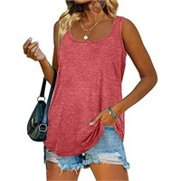 M  Sz M  MOSHU Summer Womens Tank Tops U Neck Casu