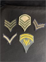 5 WWII military patches