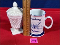 Collectible signed mug and sugar milk bone