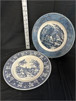 Vintage Porcelain Plates Courier Ives - Shakespere