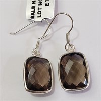 $200 Silver Smokey Quartz(15.1ct) Earrings