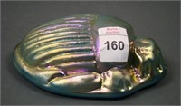 Gold Art Glass Ribbed Scarab Paperweight