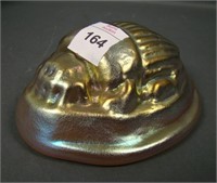 Large Art Glass Gold iridised Scarab Paperweight