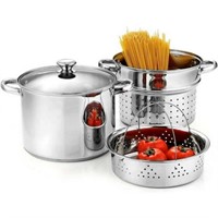 4-Piece  Cook N Home Pasta Pot with Strainer Lid 8
