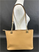 Tan Bag with Gold Toned Accents