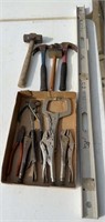Assortment of Hand Tools and 4’ Level