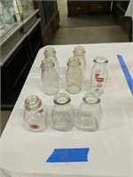 8-piece lot of Half Pint milk bottles sealtest