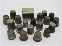 19 STERLING SILVER THIMBLES: