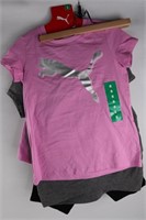 4PIECE PUMA GIRL SHORTS AND SHIRT SET SIZE 8