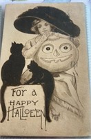 Used vintage Halloe'en postcard