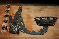 Antique Cast Iron Oil Lamp Wall Bracket No 2