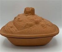 1984 terracotta covered baking dish