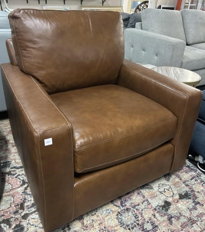 Bassett Co Track Arm Swivel Chair MSRP $3,409