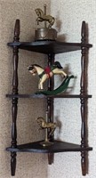 CORNER WALL SHELF W HORSES