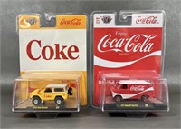 Two 2023 Coca Cola M2 Machines Die-Cast Cars