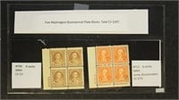 US Stamps Washington Bicentennial Plate Blocks, CV