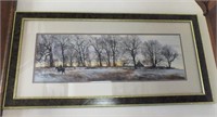 FRAMED AND MATTED FARM SCENE