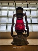 Beacon Antique Ruby Red Globe Lantern