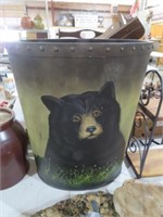 BEAR THEMED WOOD CONTAINER