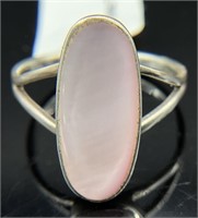Sterling Silver Pink Shell Ring Sz 5.5