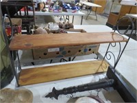 WROUGHT IRON & WOOD SHELF