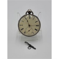 19th C Sterling Silver Fusee Pocket Watch