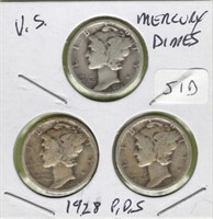 (2) Complete Mercury Dime Sets