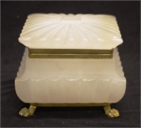 Italian lidded alabaster jewel casket