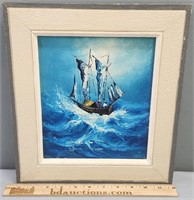 Sailing Bark Fishing Ship Painting Acrylic Canvas