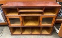 Ornate Solid Wooden 2-Door Cabinet 9 Shelves