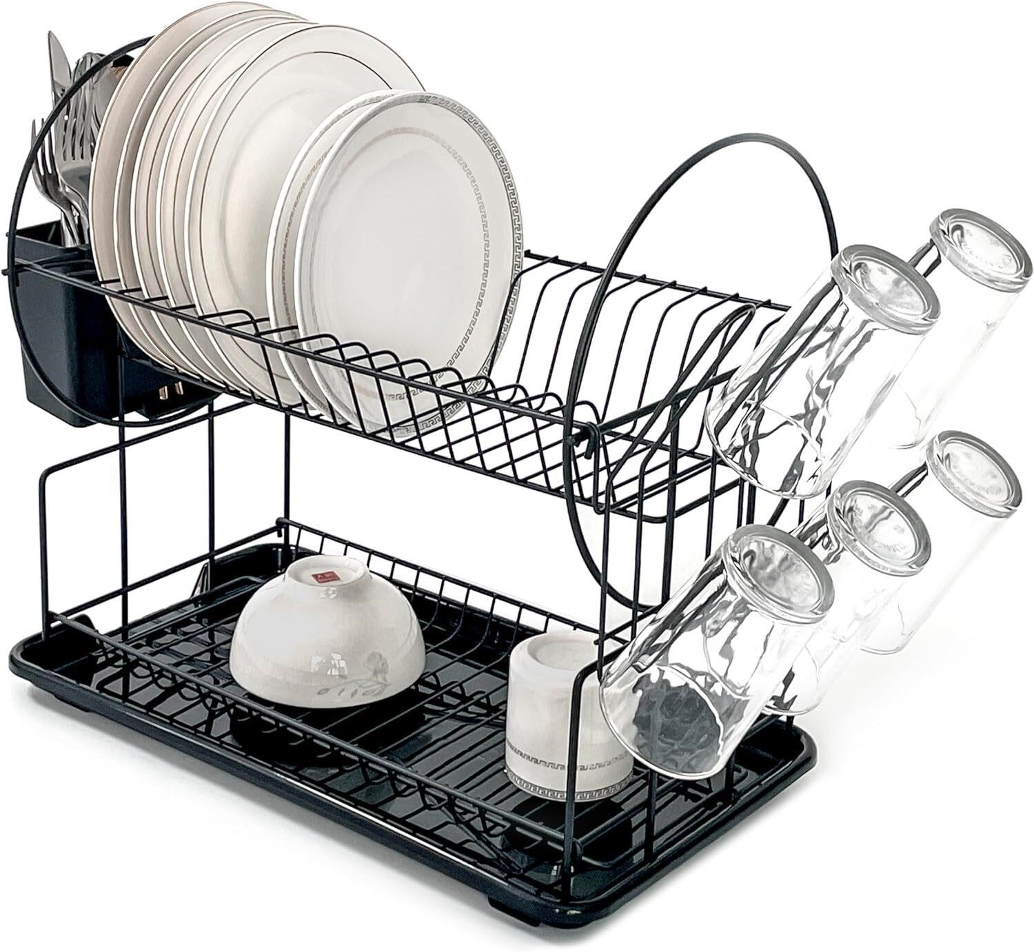 Dish Drying Rack- Space-Saving  Black