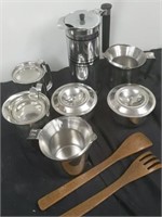 Group of stainless steel items