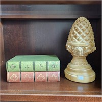 Stoneware Artichoke Book End, Book Storage Box