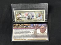 Pope Francis U.S. 2 Dollar Bill Commemorative