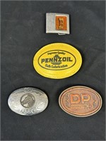 4 Collectible Belt Buckles Inc. Pennzoil