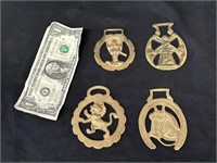4 Solid Brass Fobs / Tags