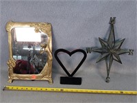 10x13 Brass Mirror, Cast Iron Headt & Star